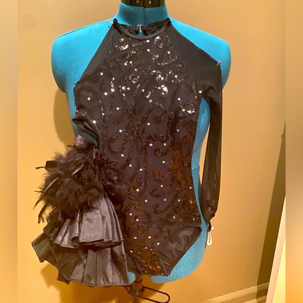Black sequined Weissman SC dance costume.
